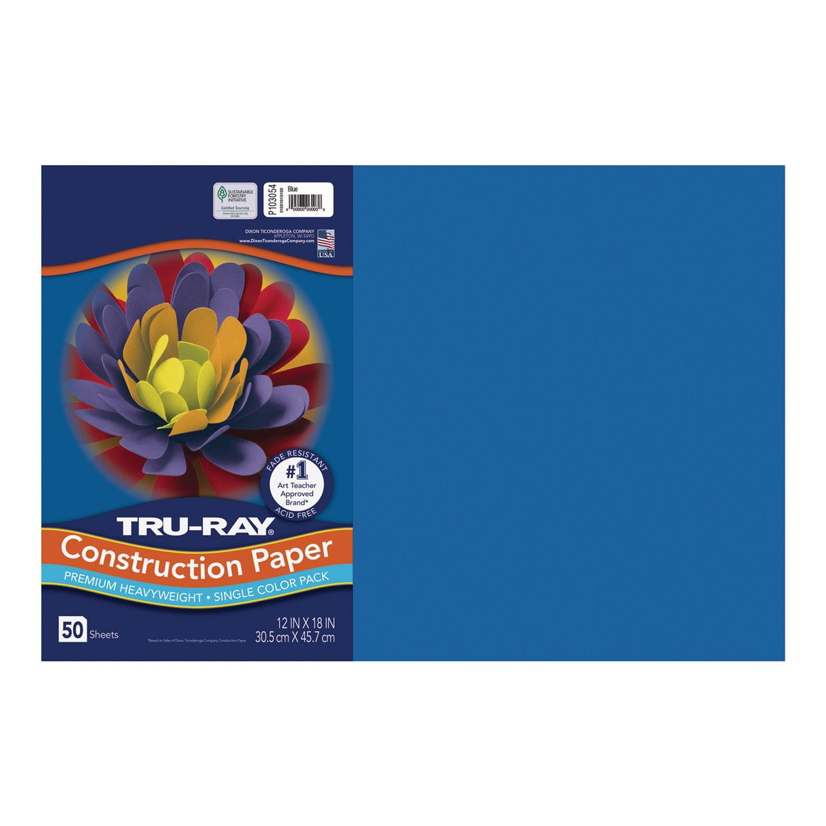 Tru-Ray 12" x 18" Tru-Ray® Heavyweight Construction Paper - Blue - 25 Packs