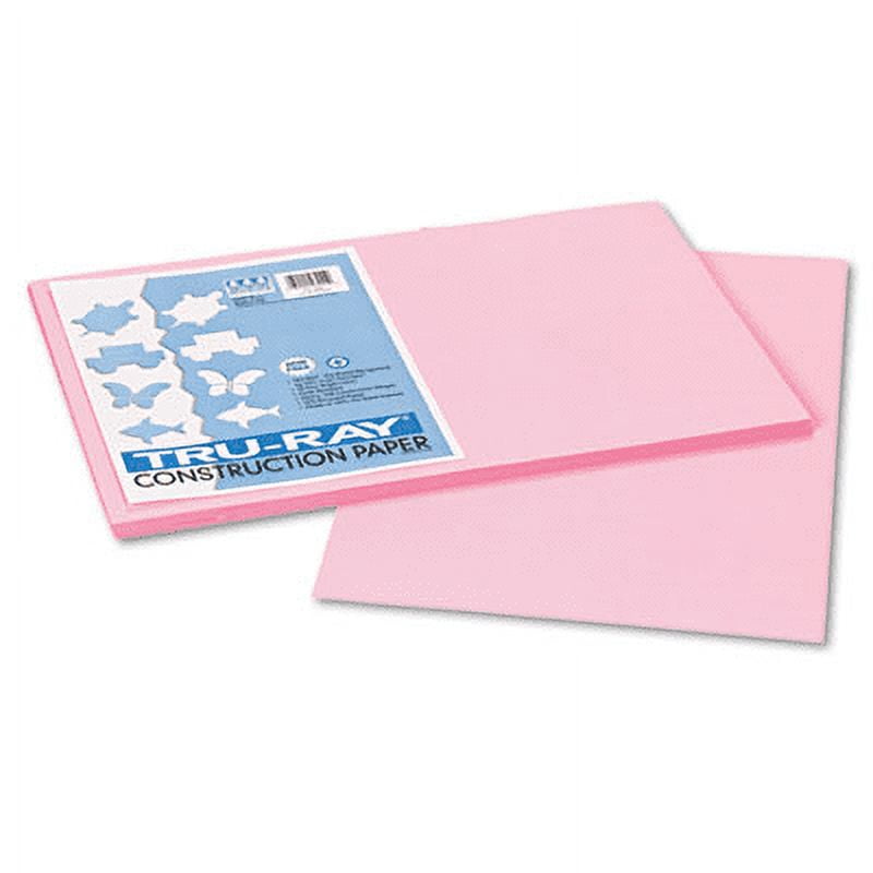 Tru-Ray Construction Paper, 76 lb Text Weight, 12 x 18, Pink, 50/Pack Tru-Ray Construction Paper, 76 lb Text Weight, 12 x 18, Pink, 50/Pack