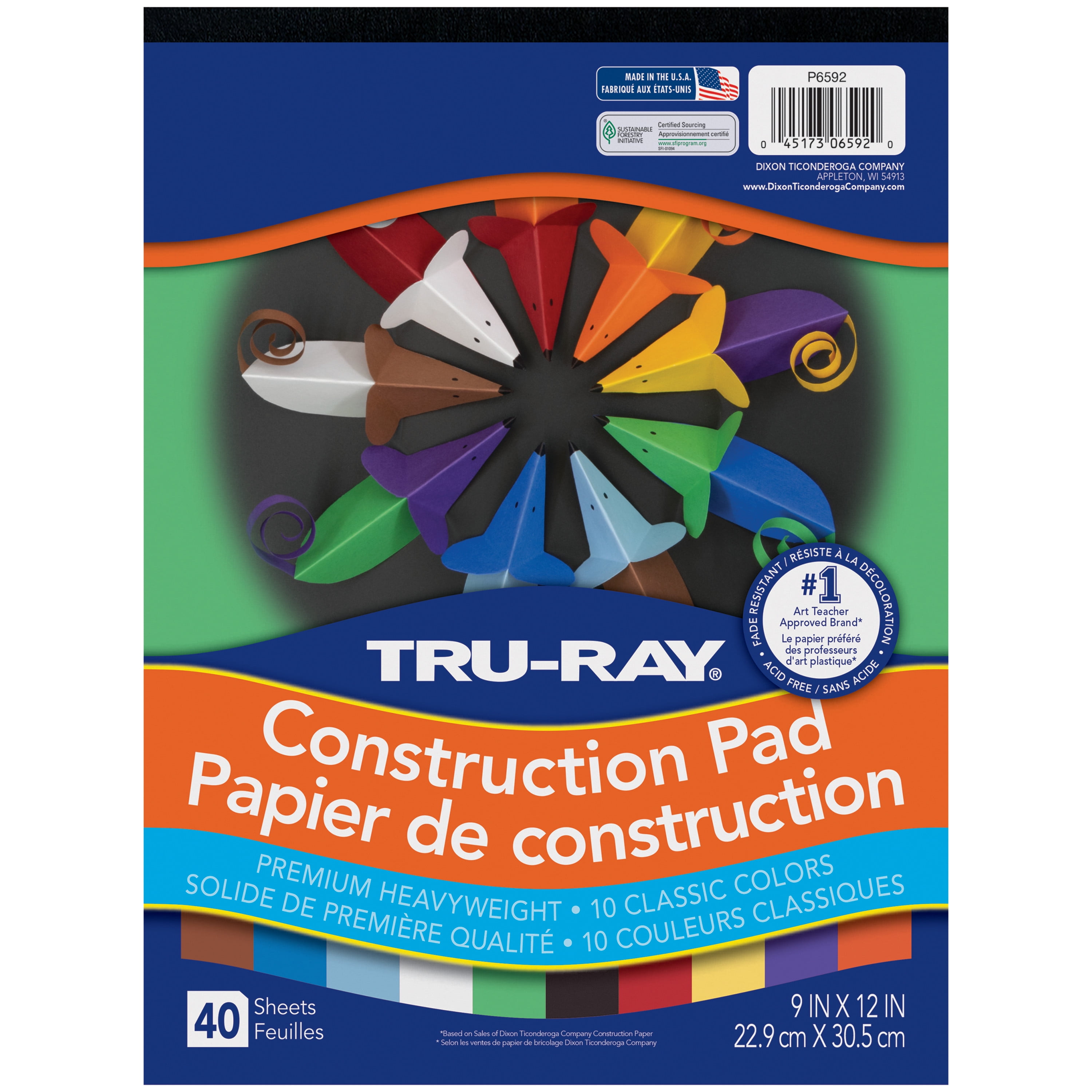 Tru-Ray 9in x 12in Construction Paper Stack 240 Sheets – Toy World Inc