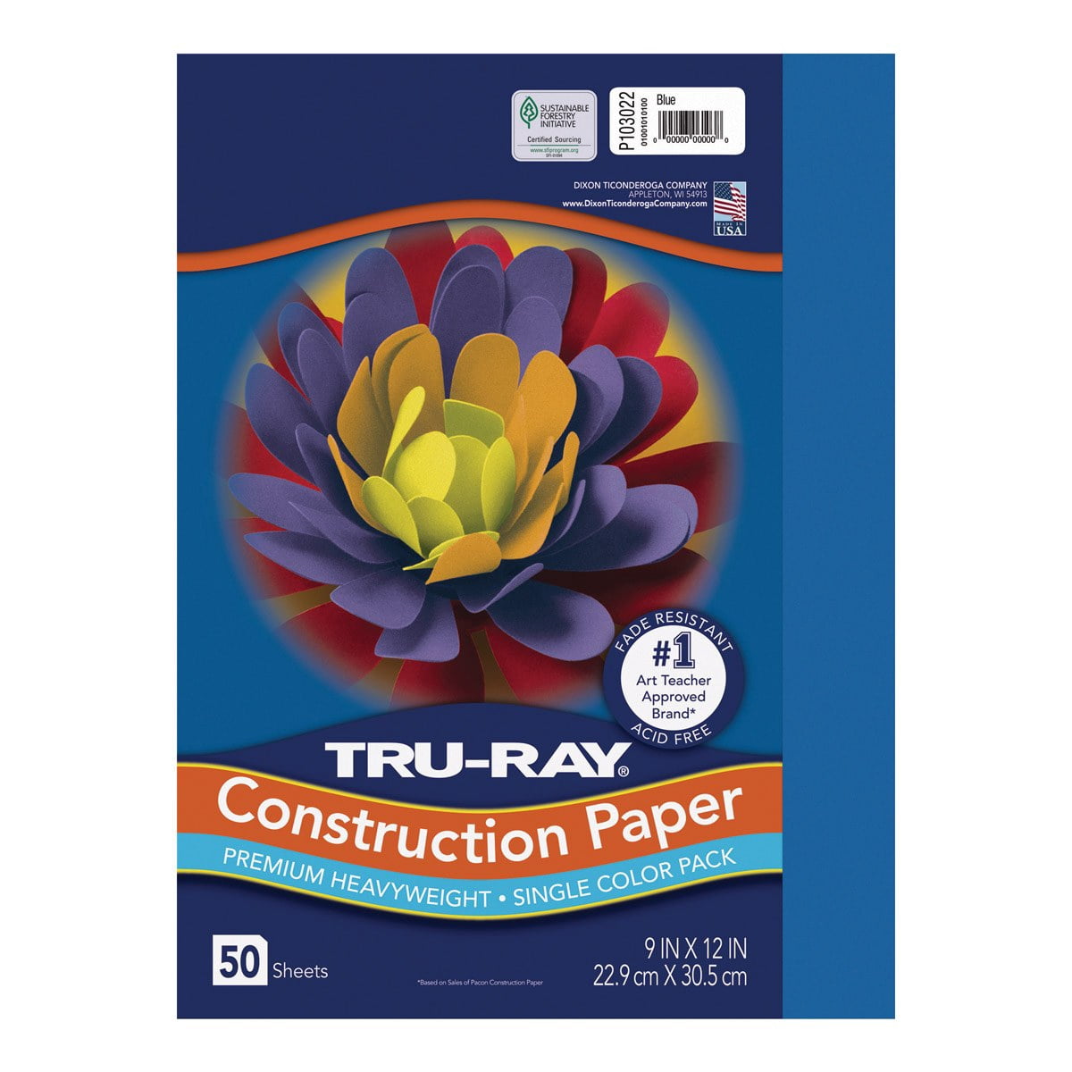 Tru-Ray 9" x 12" Tru-Ray® Heavyweight Construction Paper - Blue - 50 Packs