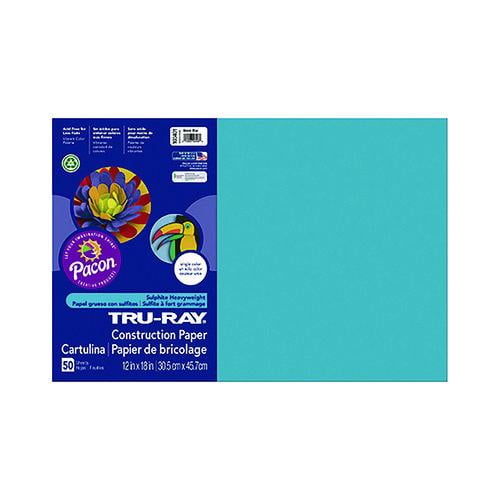 Tru-Ray Construction Paper, 70 lb Text Weight, 12 x 18, Atomic Blue, 50/Pack | Bundle of 5