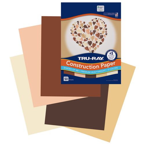 Tru-Ray Construction Paper, 70 lb Text Weight, 9 x 12, Assorted Skin Tone Colors, 50/Pack | Bundle of 2