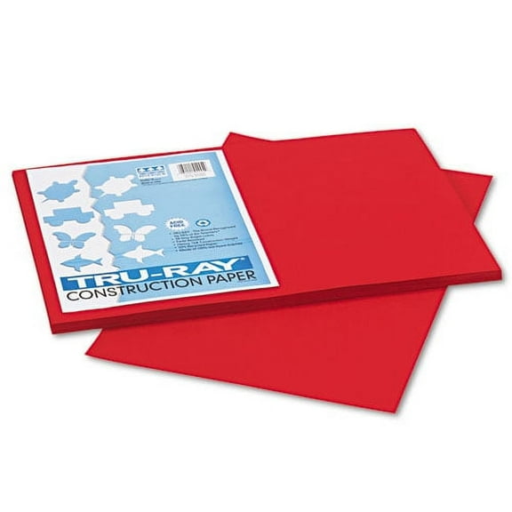 Tru-Ray Construction Paper, 76 lb Text Weight, 12 x 18, Holiday Red, 50/Pack | Bundle of 10 Packs