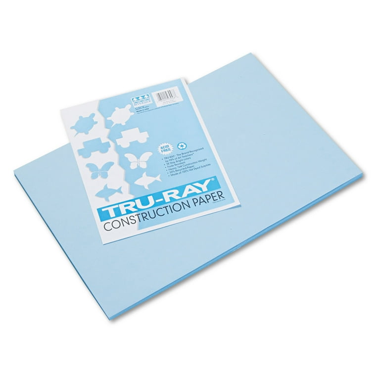 Tru-Ray Construction Paper, 76 lb Text Weight, 18 x 24, Sky Blue, 50/Pack Tru-Ray Construction Paper, 76 lb Text Weight, 18 x 24, Sky Blue, 50/Pack