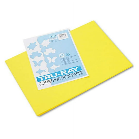 Tru-Ray Construction Paper, 76 lb Text Weight, 12 x 18, Yellow, 50/Pack | Bundle of 10 Packs
