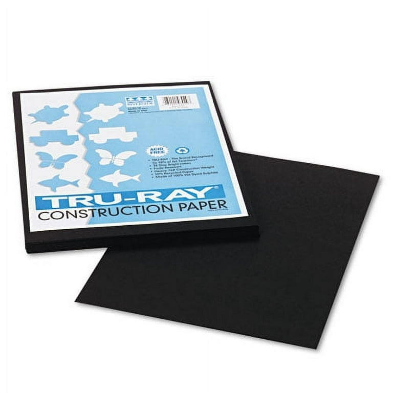 Tru-Ray Construction Paper, 76 lb Text Weight, 9 x 12, Black, 50/Pack Tru-Ray Construction Paper, 76 lb Text Weight, 9 x 12, Black, 50/Pack