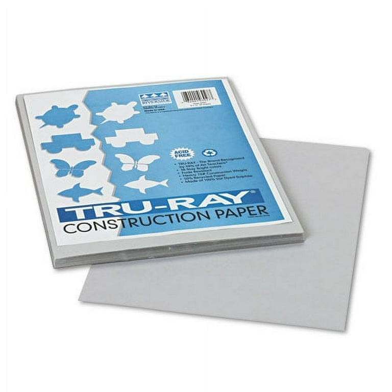 Tru-Ray Construction Paper, 76 lb Text Weight, 12 x 18, Gray, 50/Pack Tru-Ray Construction Paper, 76 lb Text Weight, 12 x 18, Gray, 50/Pack