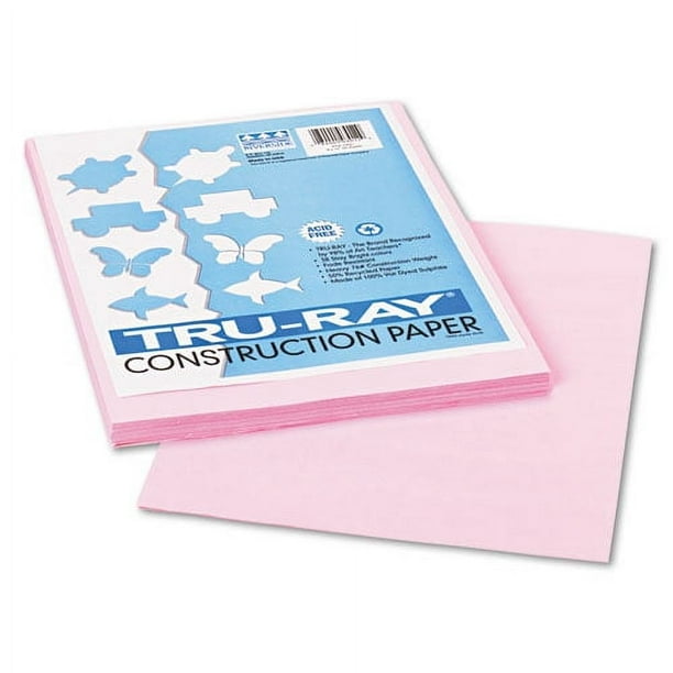 Tru-Ray Construction Paper, 76 lb Text Weight, 9 x 12, Pink, 50/Pack Tru-Ray Construction Paper, 76 lb Text Weight, 9 x 12, Pink, 50/Pack