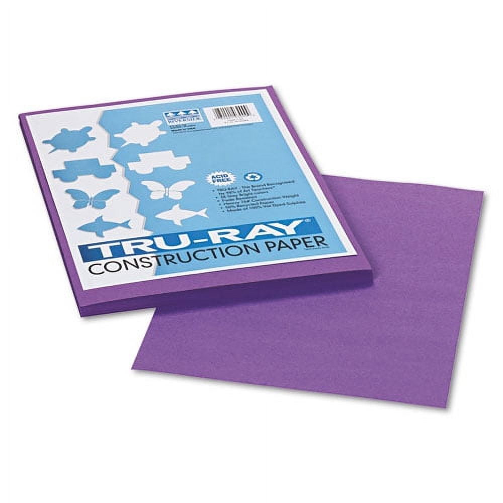 Tru-Ray Construction Paper, 76 lb Text Weight, 9 x 12, Violet, 50/Pack | Bundle of 10 Packs