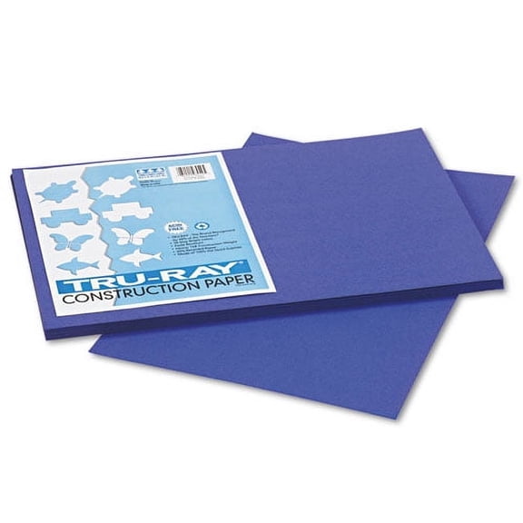 Tru-Ray Construction Paper, 76lb, 12 X 18, Royal Blue, 50/pack | Bundle of 2 Packs
