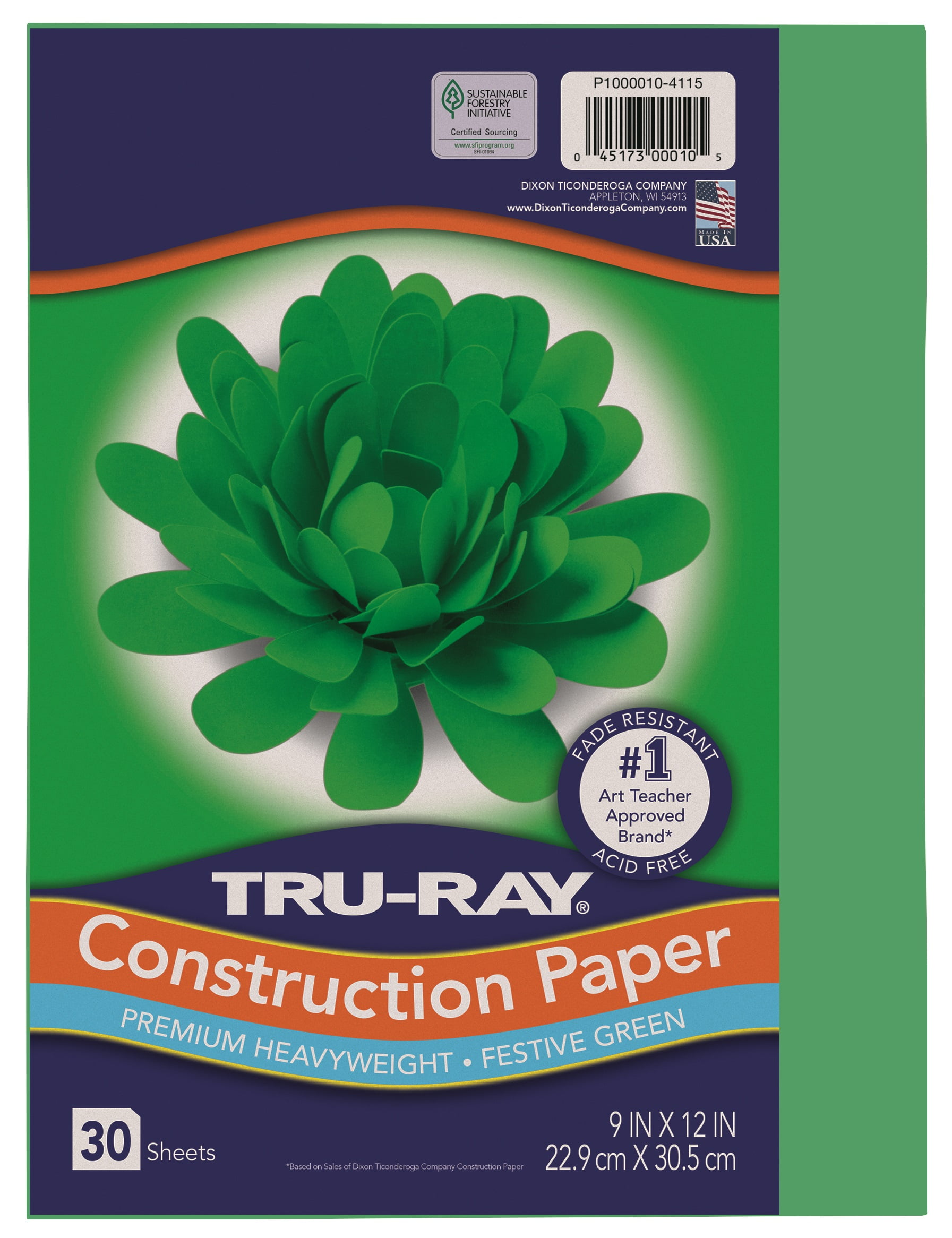 TRU-RAY® CONSTRUCTION PAPER 9 X 12 ATOMIC BLUE COLOR, 50 SHEETS