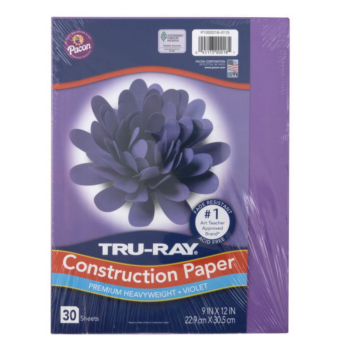 Tru-Ray 9 in x 12 in Construction Paper, White, 30 Sheets 
