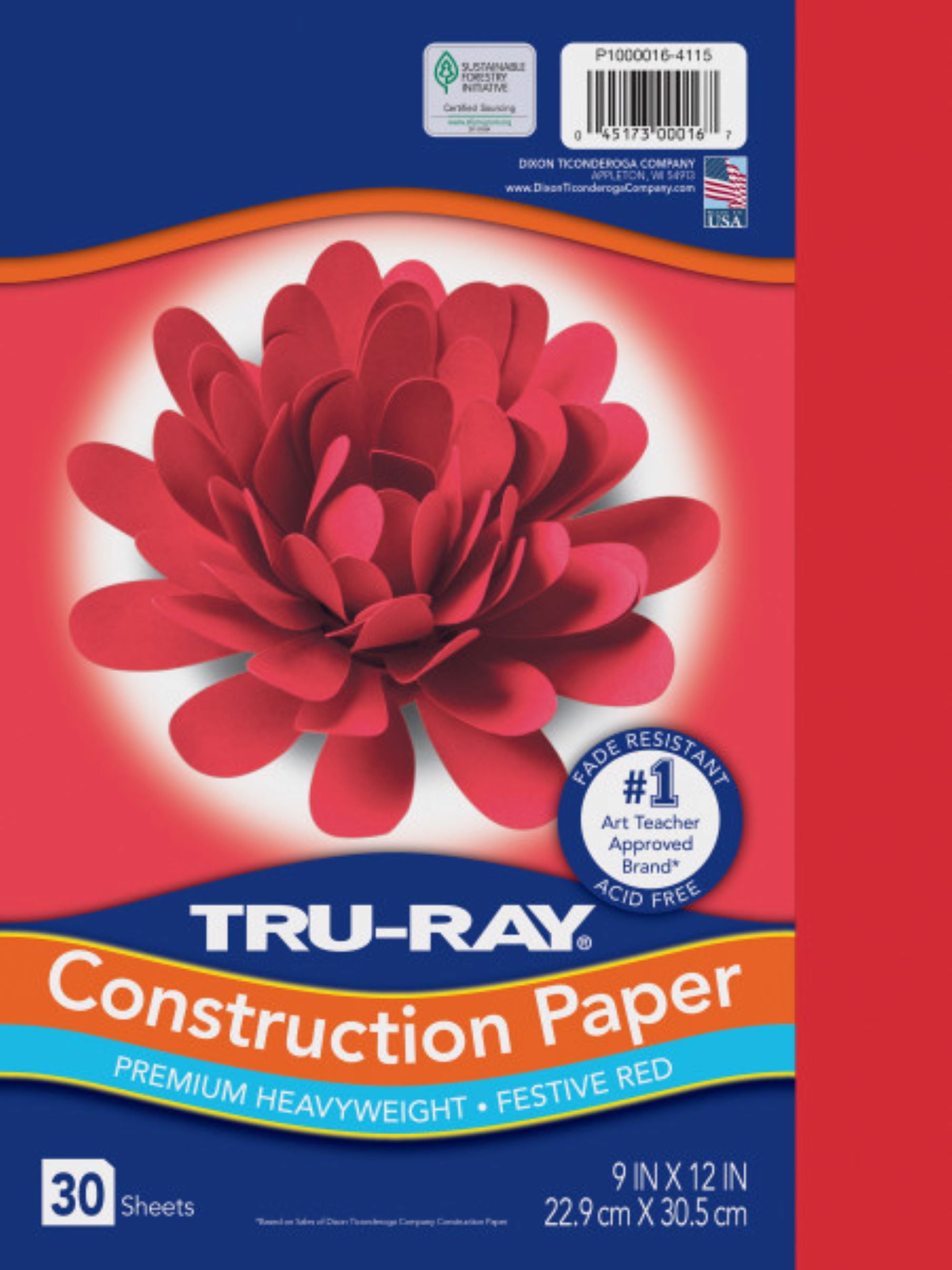 Tru-Ray 9 in x 12 in Construction Paper, White, 30 Sheets