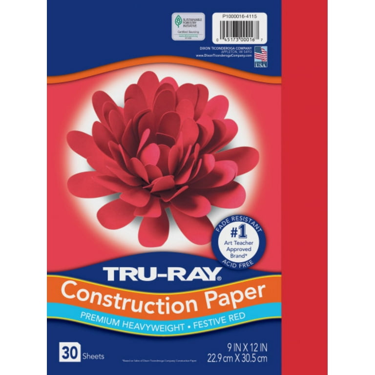 Tru-Ray Construction Paper, Blue, 9'' x 12'', 30 Sheets