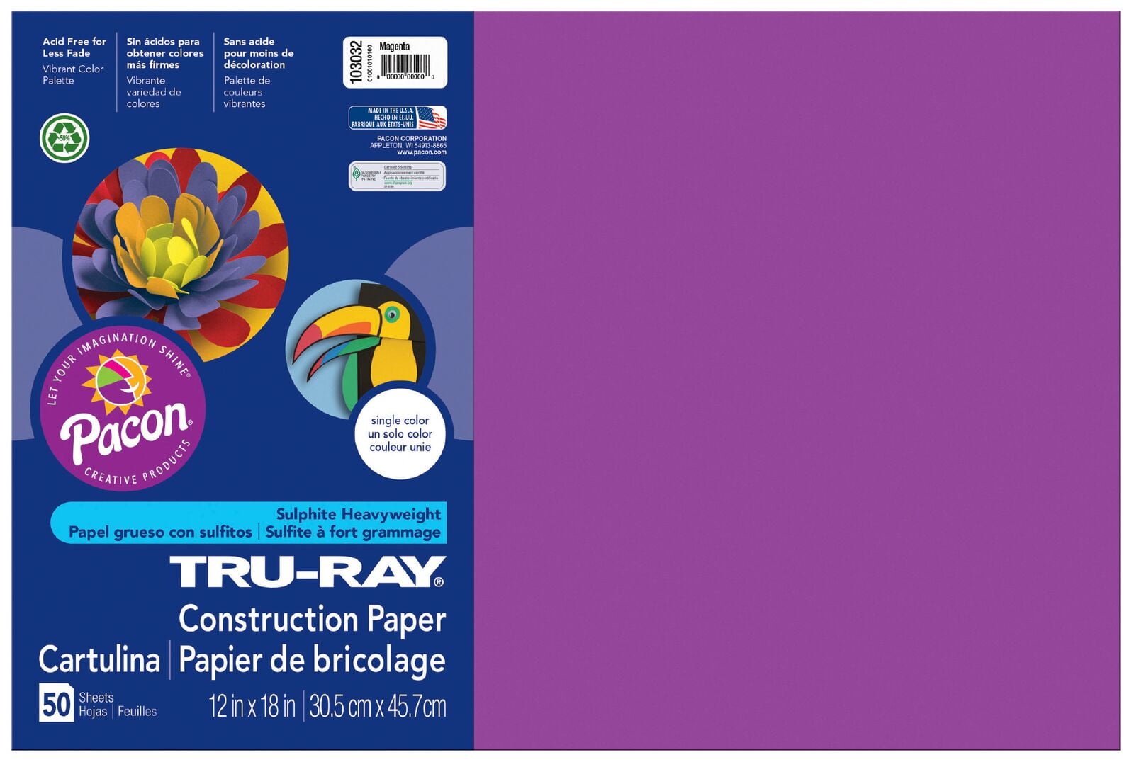 Tru-Ray Tru-Ray 054651 Construction Paper 12 x 18 In. Festive Red