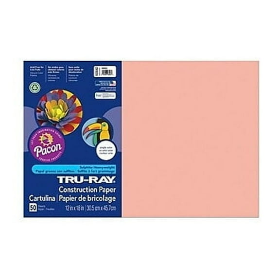 Tru-Ray Sulphite Construction Paper, 12 x 18 Inches, Salmon, 50 Sheets