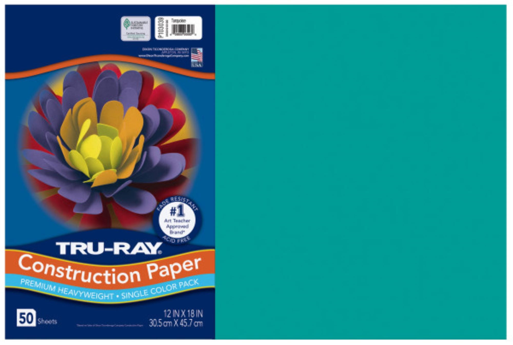 Construction Paper, Turquoise/Blue-Green, 12 inches x 18  inches, 50 Sheets, Heavyweight Construction Paper, Crafts, Kids Art,  Painting, Coloring, Drawing Paper, All Purpose : Arts, Crafts & Sewing