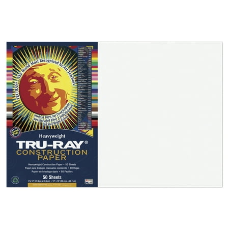 Tru-Ray Sulphite Construction Paper, 12 x 18 Inches, White, 50 Sheets