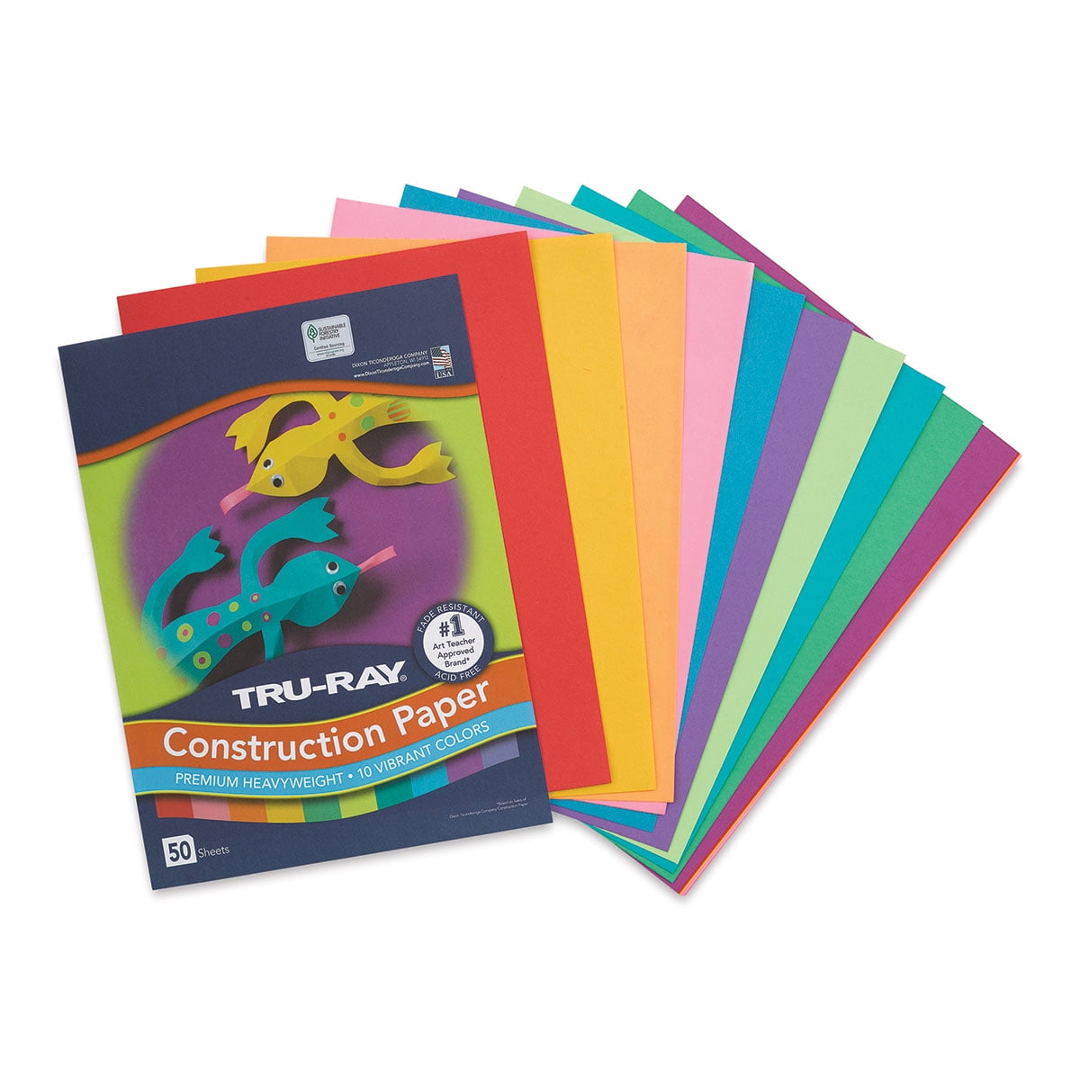 TruRay Sulphite Construction Paper, 9 x 12 Inches, Assorted Bright