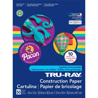 Tru-Ray Sulphite Construction Paper, 9 x 12 Inches, Assorted Colors, 50  Sheets
