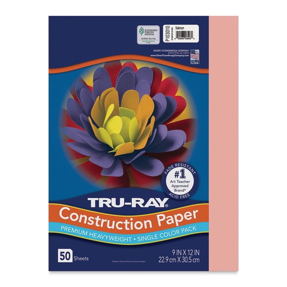 Tru-Ray, PAC103010, Construction Paper, 50 / Pack, Salmon