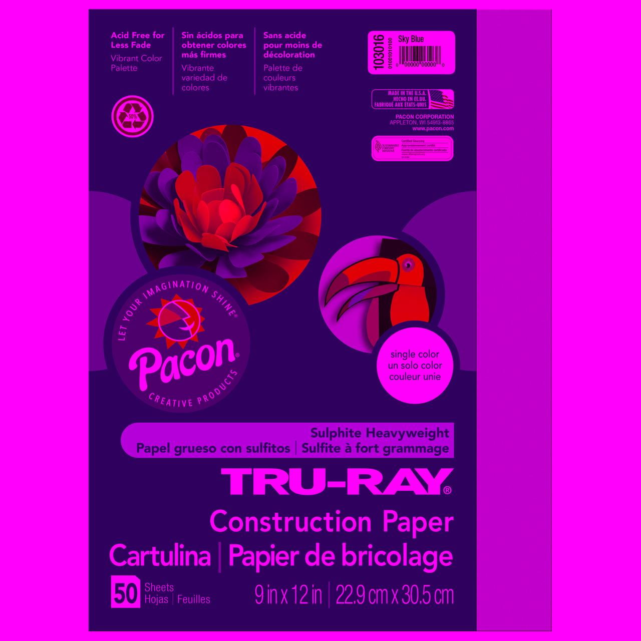Set of All 17 Assorted Colors 9 x 12 Tru-Ray® Sulphite Construction Paper