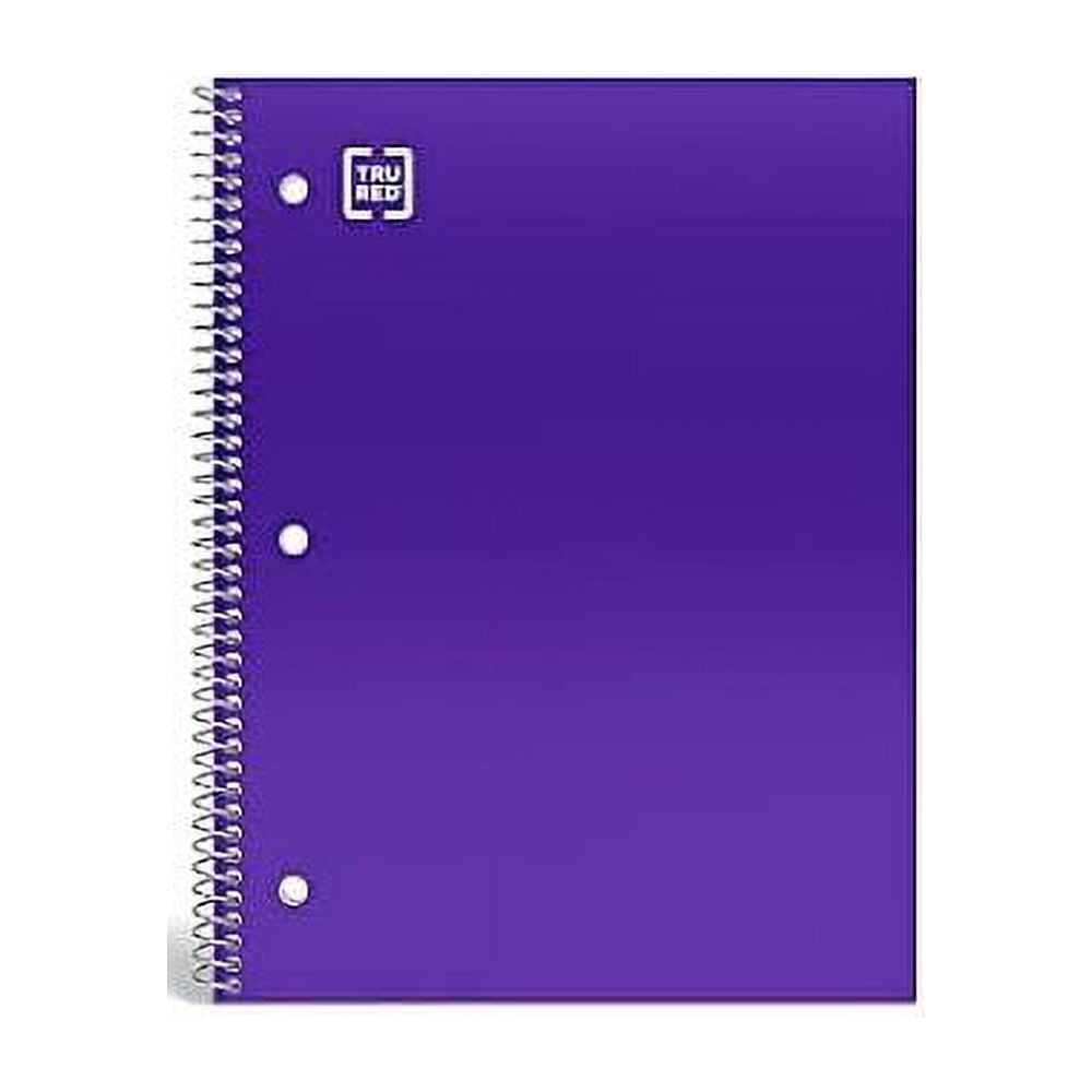 Tru Red 1Subject Notebook 8 X 10.5Inch Wide Ruled 100 Sheets, Purple