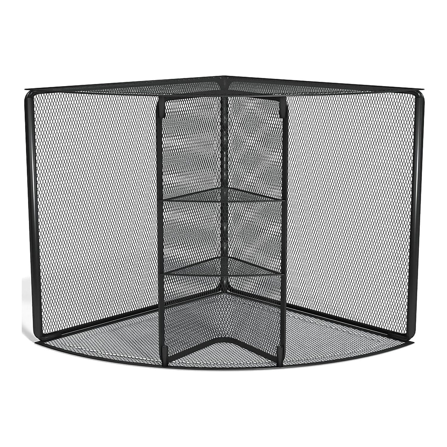 Tru Red 4 Compartment Wire Mesh Corner Organizer, Matte Black