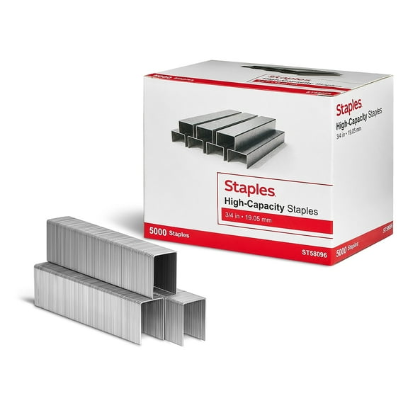 TRU RED High-Capacity Staples 3/4" Leg Length 5000 Staples/Box TR58096