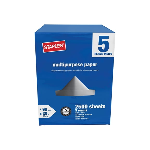 Tru Red - White - Letter A Size (8.5 in x 11 in) - 75 g/m�� - 20 lbs - 500 sheet(s) multipurpose paper (pack of 5)