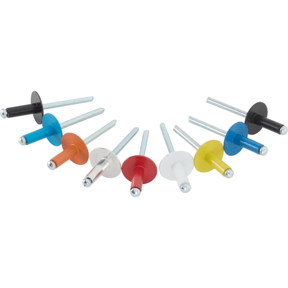 Tru Rivet 3/16 Large Head, Chevron Blue,Aluminum,250/Box