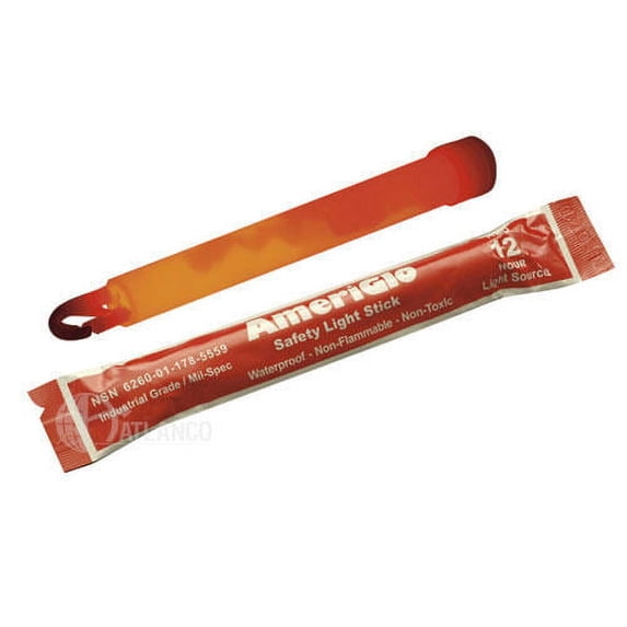 Tru-Spec 4534000 Mil-Std 12 Hour 6" Red Light Sticks Lobster Claw Tip