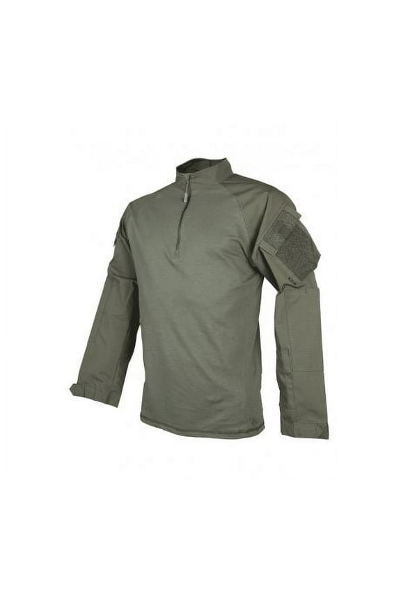 Men's T.R.U. 1/4 Zip Combat Shirt, 65/35 Polyester/Cotton Rip-Stop, Ran