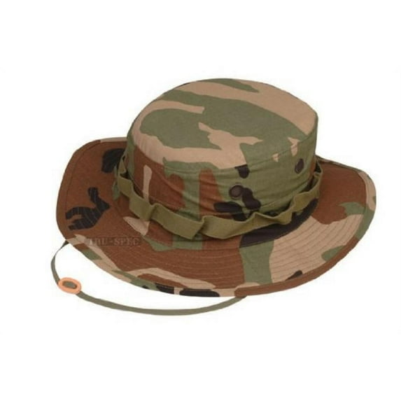 Tru-Spec 100% Cotton Military Boonies Hat Woodland Camo 7 3/4