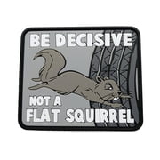 5ive star gear be decisive, not a flat squirrel pvc morale patch, 2.5 x 2