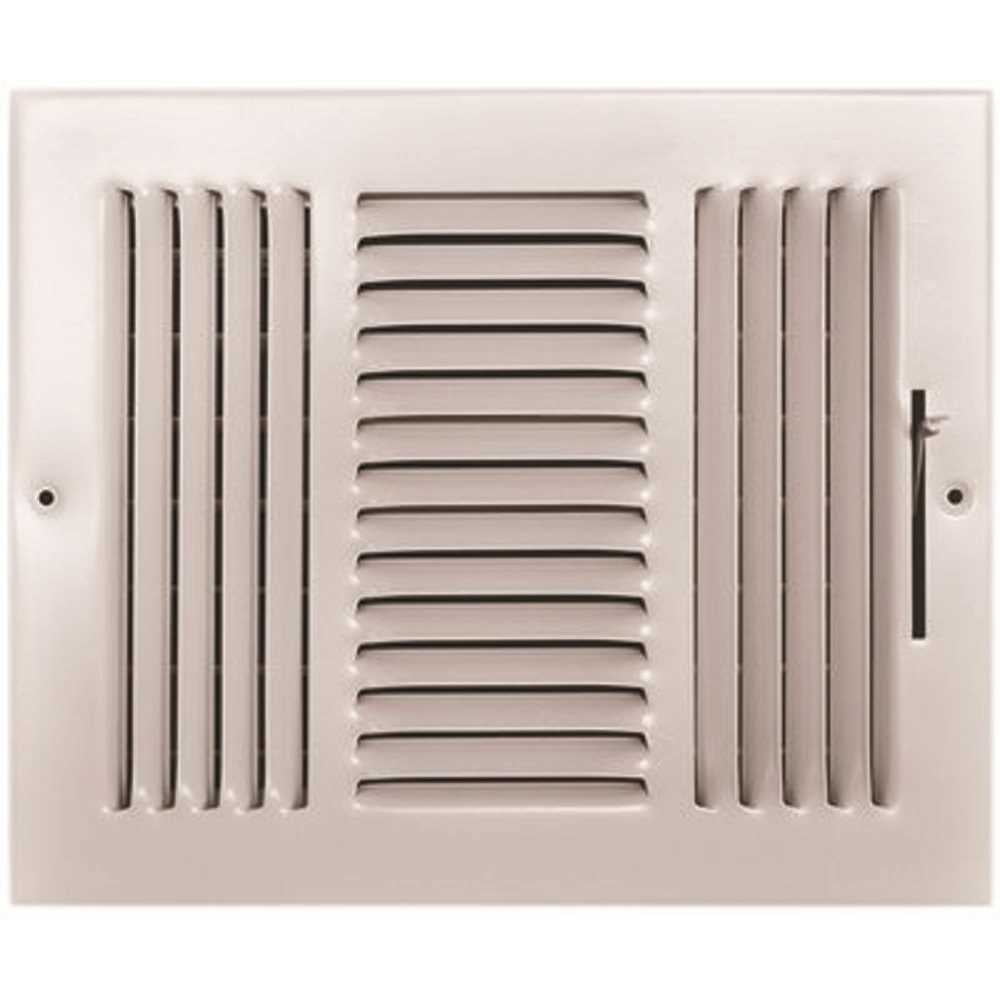 TruAire 103M 10X08 10 in. x 8 in. 3-Way Steel Wall/Ceiling Register White