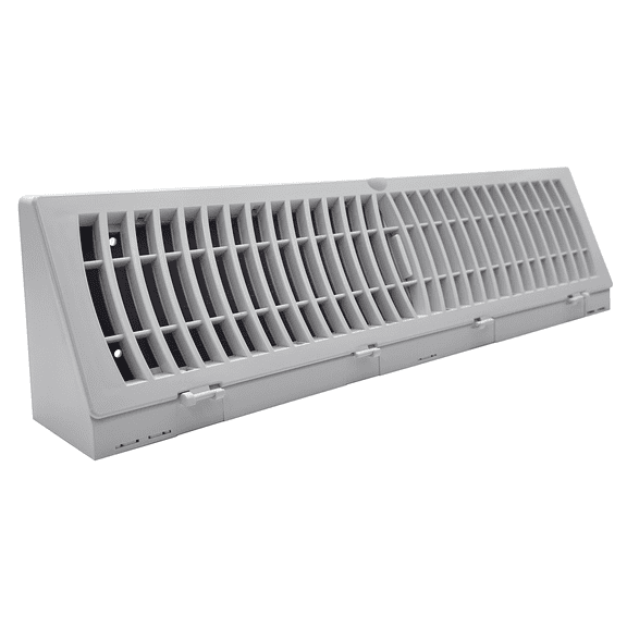 TruAire White Plastic Baseboard Register - 18" Length - 4 7/16" Height - 2 13/16" Base Projection