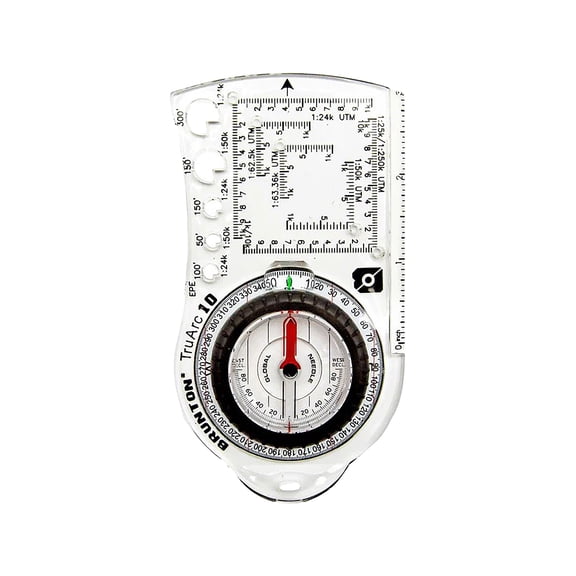 Brunton TruArc 10 Baseplate Compass  Global Needle & Romer Scales  1 Resolution  Ergonomic Navigation Tool for Hiking, Adventure Racing & GPS Backup