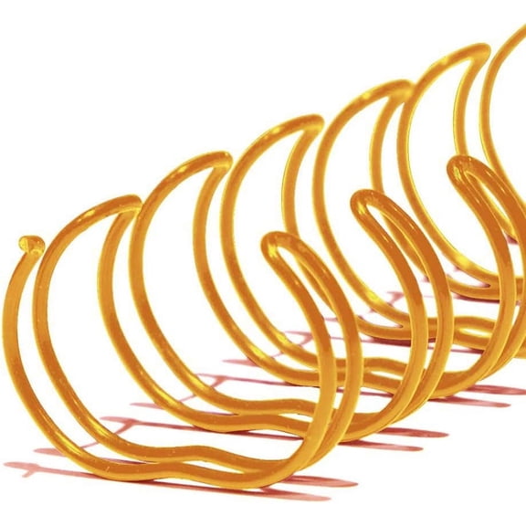 TruBind 20mm (3/4 in.) Double Loop Binding Spines | 11 in. Length for Letter Size or Smaller Projects | 2:1 Pitch | 160 Sheet Binding Capacity | Gold | 50 Pack