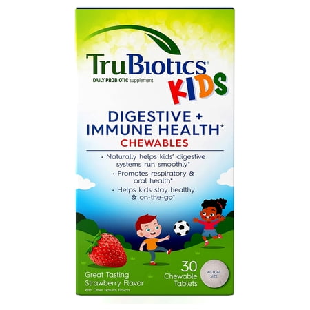 TruBiotics Kids, Digestive + Immune Health, Strawberry, 30 Chewable Tablets