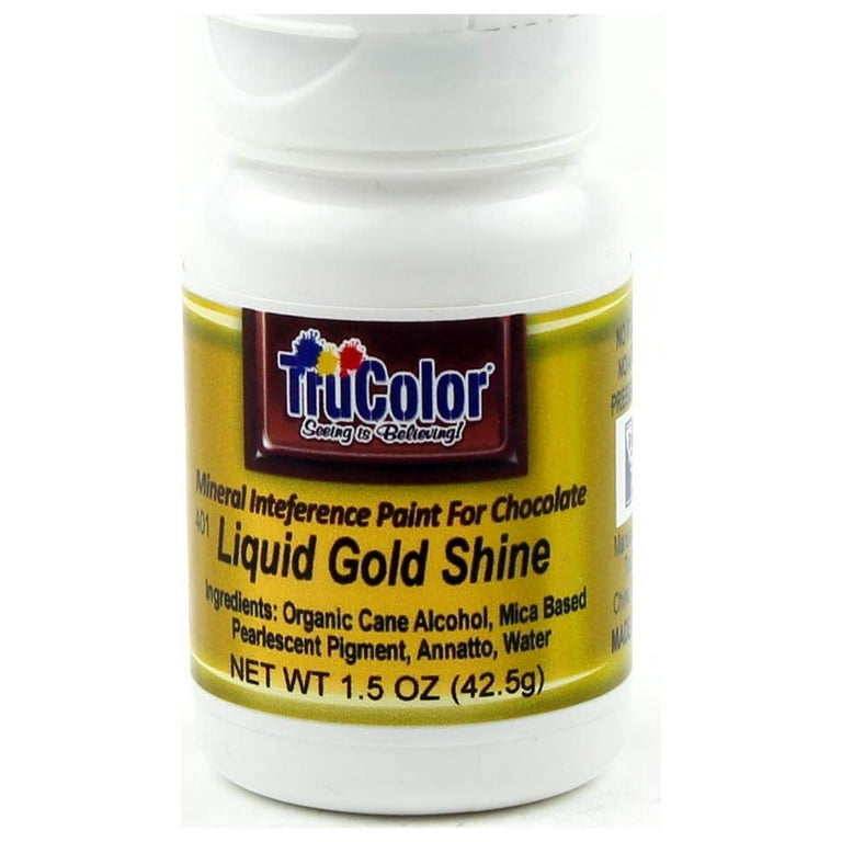 TruColor Liquid Shine 100-Percent-Natural Metallic Gold Food Color Paint,  42.5 Grams