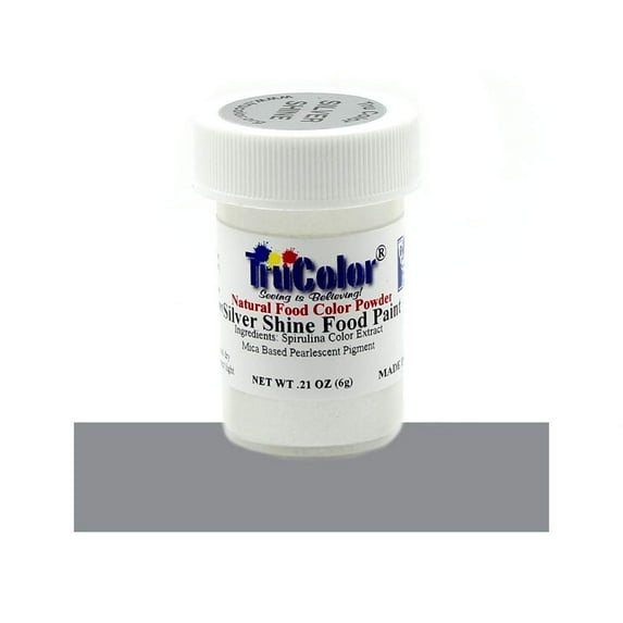 TruColor Silver Shine Natural Food-Coloring Powder Paint, 6 Grams