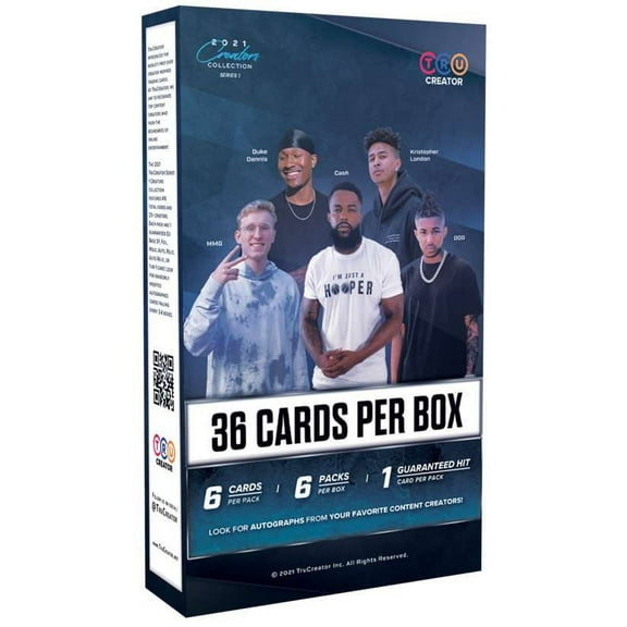 TruCreator, Inc. 2021 Creators Collection Trading Card BLASTER Box (6 Packs, 1 Hit Per Box)