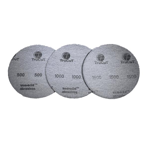 TruCut Sanding Pads | 3 pack low | 500, 1000, 1500 grit | 6" Diameter