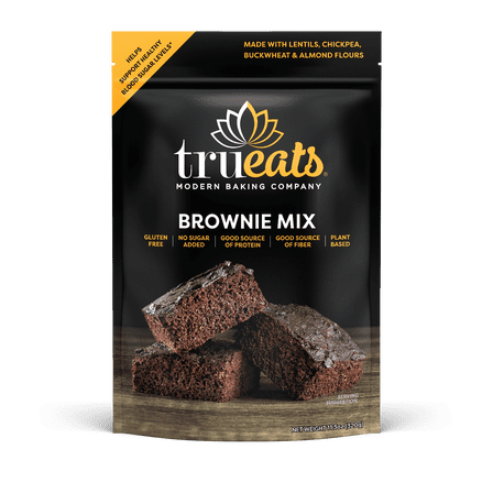 TruEats Brownie Mix: Low Glycemic, Protein & Fiber Rich, Gluten Free, Grain Free, Dairy Free, Diabetic Friendly, Vegan Friendly, Plant Based, Sweetened with Monk Fruit Sweetener