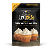 TruEats Cupcake & Cake Mix - French Vanilla: Low Glycemic, Protein & Fiber Rich, Gluten Free, Grain Free, Dairy Free, Diabetic Friendly, Vegan Friendly, Sweetened with Monk Fruit Sweetener