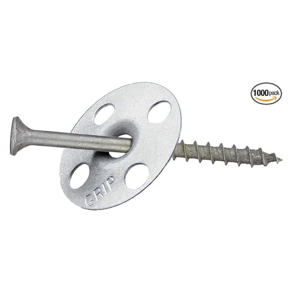 TruFast 1.25" Flat Metal Washer (1000 EA) Silver Galvanized Steel for Lath Plaster Stucco Repair