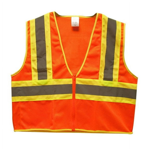 TruForce™ Class 2 Two-Tone Mesh Safety Vest, Orange, 5X-Large (12 Units)