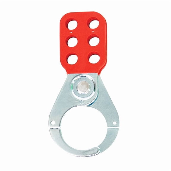 TruForce™ Safety Lockout Hasp, Vinyl-Coated Steel w/ 1 1/2" Jaws, 1/Each