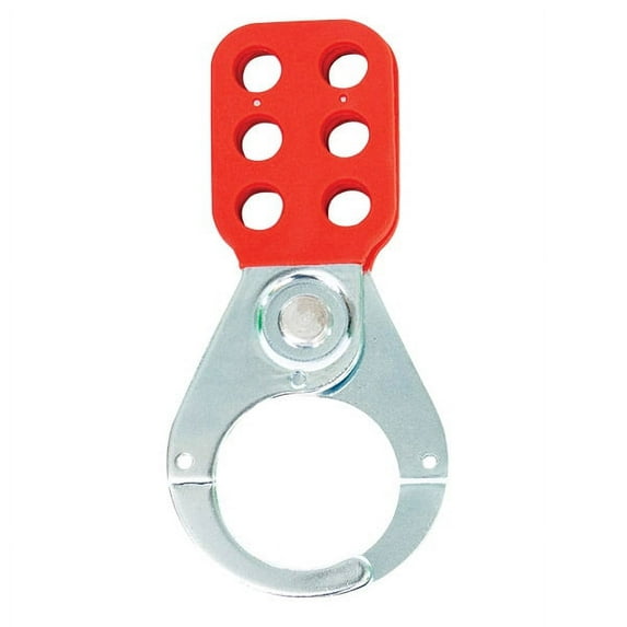 TruForce™ Safety Lockout Hasp, Vinyl-Coated Steel w/ 1 1/2" Jaws (27 Units)